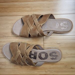 Sorel Ella's Slide Leather Sandals Size 8